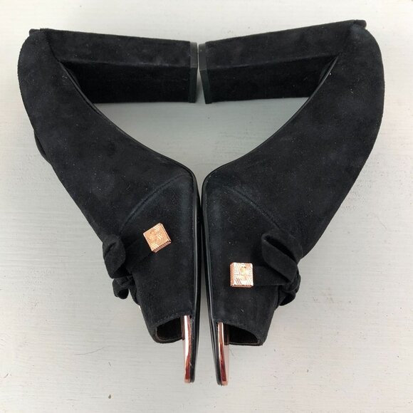 Ted Baker London Women's EU 40.5 US 10 Marinax Black Suede High Heels Mules $195 - Picture 10 of 14